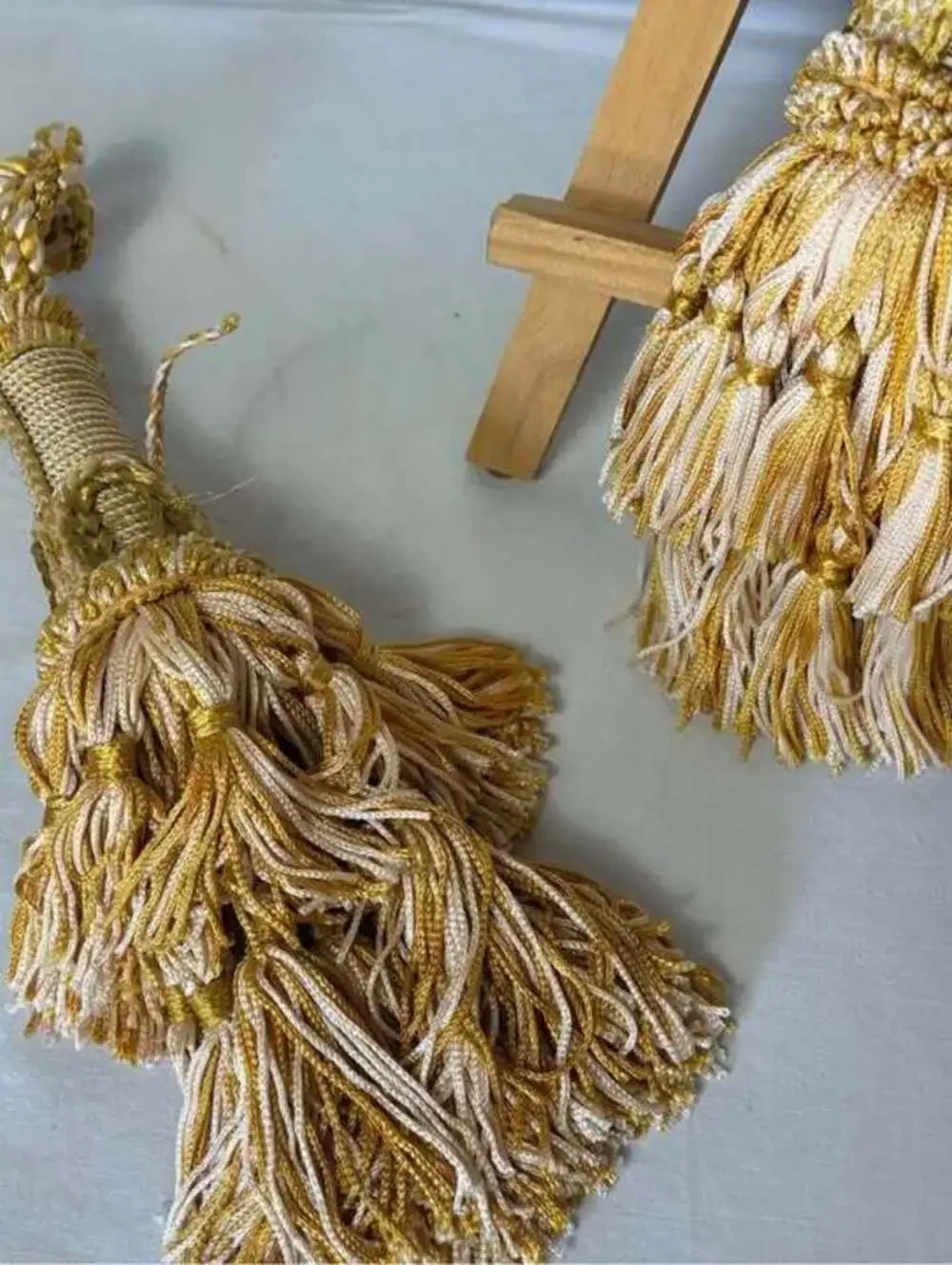 Vintage braided gold tail tiebacks 33 inches